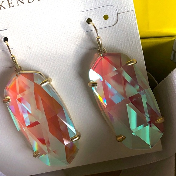 Kendra Scott Jewelry - NWT RARE & Retired Kendra Scott Esme Earrings Yellow Gold & Dichroic Best Stones